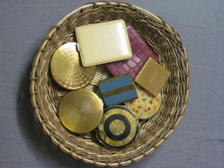 9 various gilt metal compacts