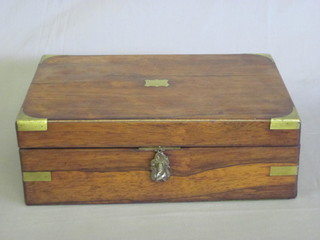 A 19th Century rosewood and brass banded writing slope 14"