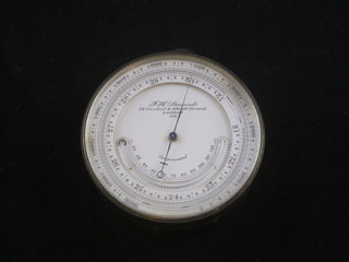 A pocket barometer with silvered dial by P H Steward of 54  Cornhill 3"