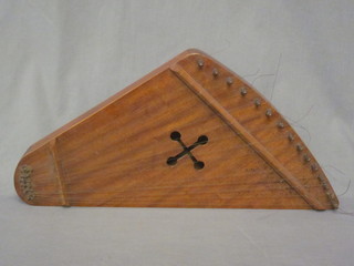 A wooden 15 stringed Zither 23"