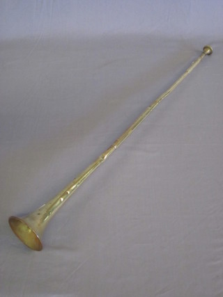A brass Post horn by Chapple & Co London, 50 New Bond  Street, 26"