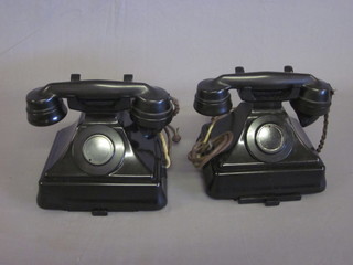 A pair of 1950's black Bakelite internal telephones