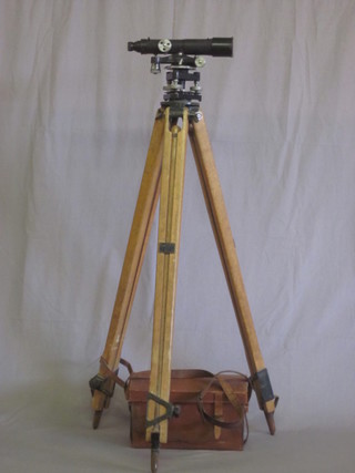 A Hilger & Watts surveying level no.69706 complete with tripod