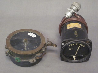 2 aircraft instruments, 1 marked removed from a Wellington  Bomber,