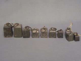 12 various square iron weights