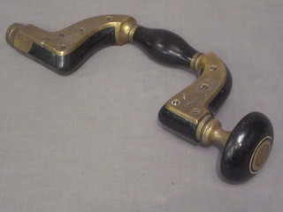 A 19th Century ebony and brass carpenters brace by William  Marples & Sons
