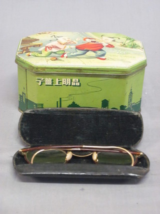 A 1930's rectangular lozenge shaped tin for Dry Ginger and 1  other tin