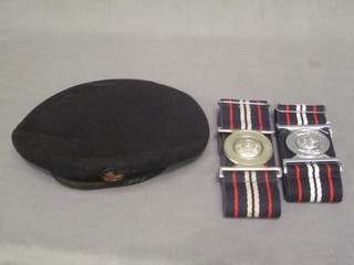 An Army Service Corps stable belt, a "Brunei" Army Service  Corps stable belt and a Staff Officer's beret