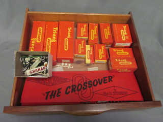 2 Dublo trackwork crossovers and a collection of Triang O gauge  scale models etc, boxed