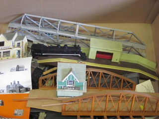 A collection of plastic railway buildings etc