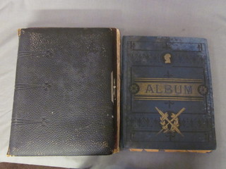 2 Victorian scrap books together with a black leather photograph album