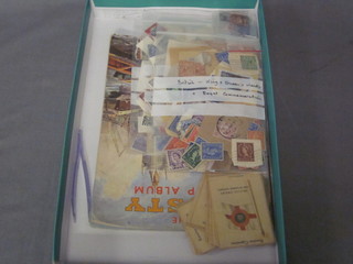 A Trusty stamp album, various loose stamps and Kensitas silk  cigarette cards