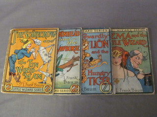 4 Little Wizard series books "Ozma and The Little Wizard, The Cowardly Lion, Jack Pumpkinhead and The Straw Horse, The  Scarecrow and The Tinwood Man"