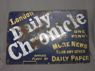 An enamelled advertising sign for the London Daily Chronicle  24" x 37"