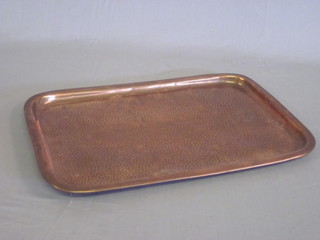 A planished copper tea tray 18"
