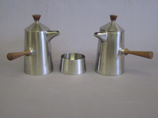 A 3 piece Old Hall stainless steel cafe au lait set complete with cream jug