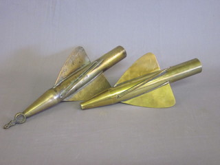 2 brass propeller log spinners, 1 marked T Walker & Sons Birmingham