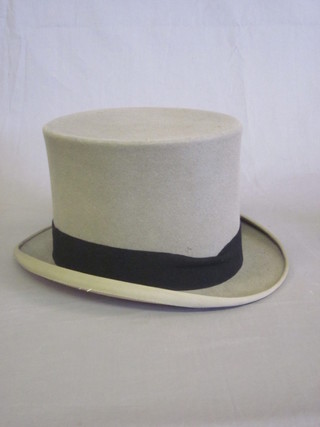 A gentleman's grey top hat by Joseph Turner, size 7 1/4