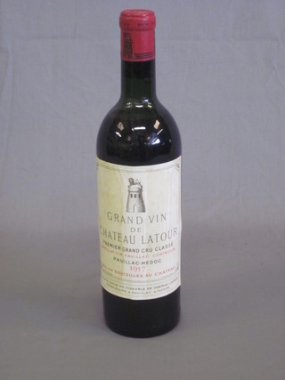 A bottle of 1957 Grand Vin Chateau Latour Premier Grand Cru