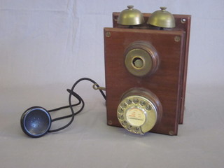 A reproduction Victorian wall mounting telephone, f,