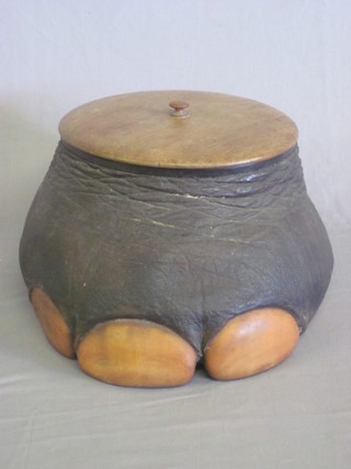 A trinket box formed from an elephants foot 10"