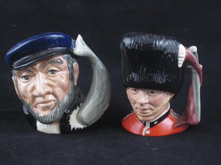 A Royal Doulton character jug - The Guardsman D6771 4" and 1 other Captain Ahab D6505
