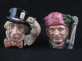 A Royal Doulton character jug - The Mad Hatter D6002 3" and 1 other The Lumberjack D6613