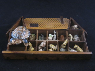 A Wade figure of a tortoise and 17 various Wade Whimsies
