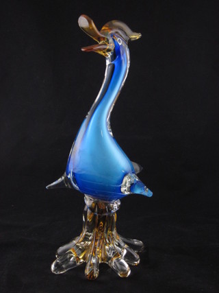 A Murano style figure of a bird 12"