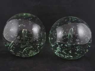 2 dumpy green bubble glass dumpsters 7"