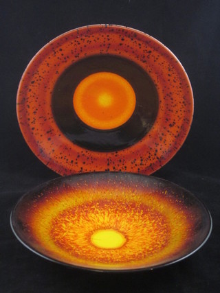A Poole Pottery limited edition circular bowl from The Sun and  The Moon Collection 10" and 1 other Poole Pottery bowl