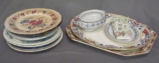 2 meat plates and a collection of decorative plates etc