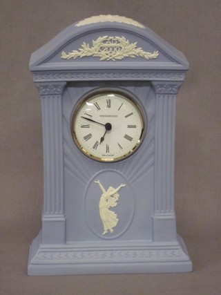 A limited edition Wedgwood blue Jasperware Millennium clock