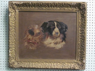 Oil on canvas "Two Dogs" 13" x 16"