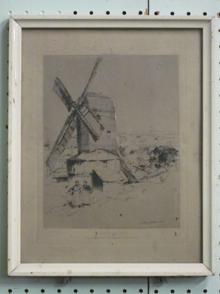 Charles Watson, etching "Sussex Windmill" 8" x 6"
