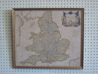 Robert Morden a coloured map "England" 14" x 16"