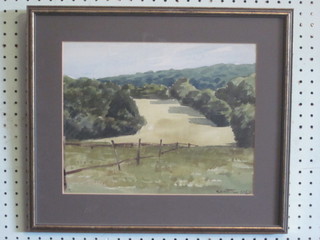 Chettle, watercolour drawing "Downland Scene" 10" x 12"