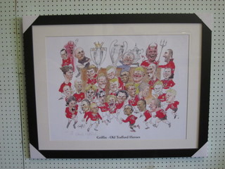 Griffin, a limited edition artists proof coloured print 59/100 "Old  Trafford Heroes" 18" x 23"