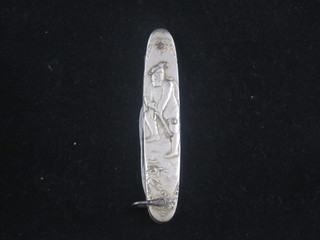 A Continental 2 bladed pocket knife with embossed grip