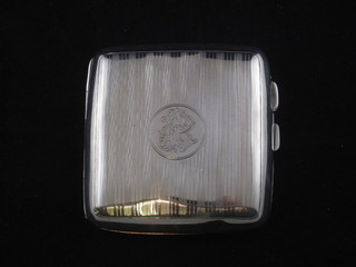 A silver cigarette case Birmingham 1918, 3 ozs