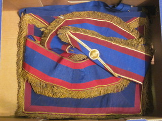 A quantity of Masonic regalia comprising 2 Mark Master  Provincial Grand Officers aprons and collars