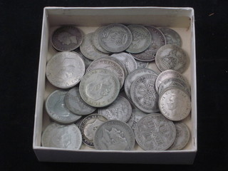 A collection of silver florins and shillings