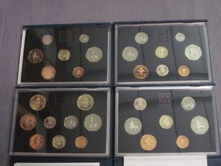 4 silver proof sets of coins 1988 - 1991