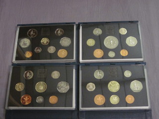 4 silver proof sets of coins 1992 - 1995