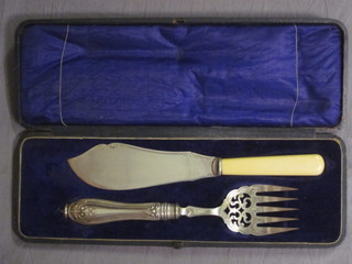 A fish server and a fork, cased