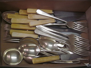 A small quantity of silver plated flatware