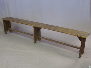 A pair of 19th Century rectangular pine benches 90 1/2"