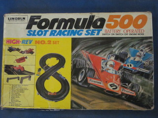 A Formula 500 battery operated racing set, boxed