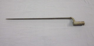 An 18th Century socket bayonet with 18 1/2" blade, no scabbard  ILLUSTRATED