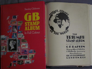 A Triumph blue album of stamps and a Stanley Gibbon GB stamp  album